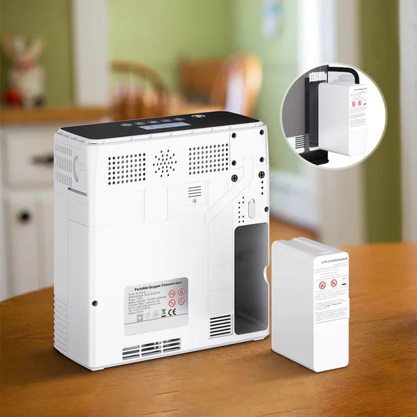 The way to show how VARON VP-6 portable oxygen machine replace the batteries