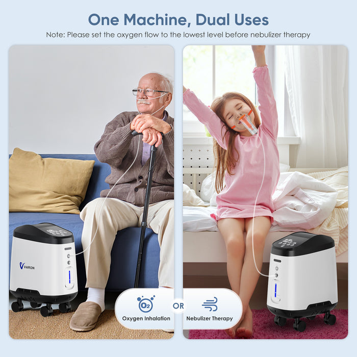 VARON VH-2 Pro Wheel Edition | Continuous Flow Home Oxygen Concentrator (1-9 settings)