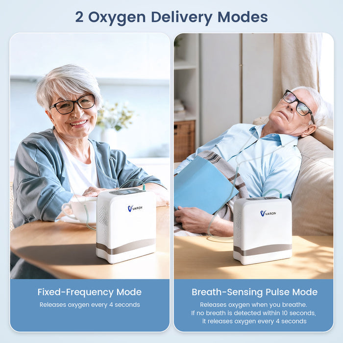 VARON VP-8 Lite | 4.4 lbs Lightweight Pulse Flow Oxygen Concentrator (1-7 settings)