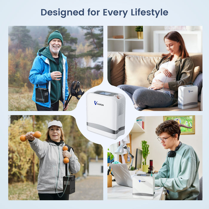 VARON VP-8 Lite | 4.4 lbs Lightweight Pulse Flow Oxygen Concentrator (1-7 settings)