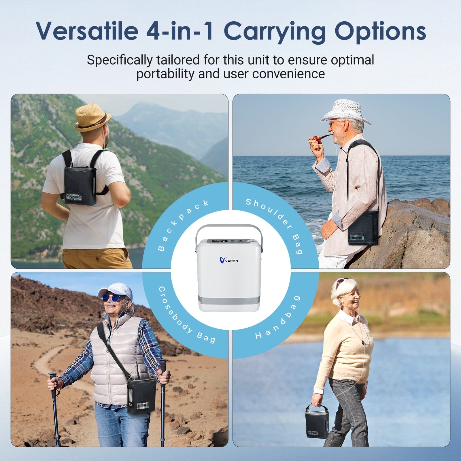 （Pre-sale）New VARON VP-8G | Pulse Flow Portable Oxygen Concentrator 1-8 settings