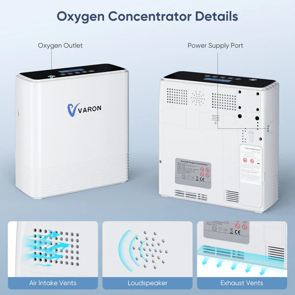 VARON 1-6L Continuous Flow Portable Oxygen Concentrator VP-6