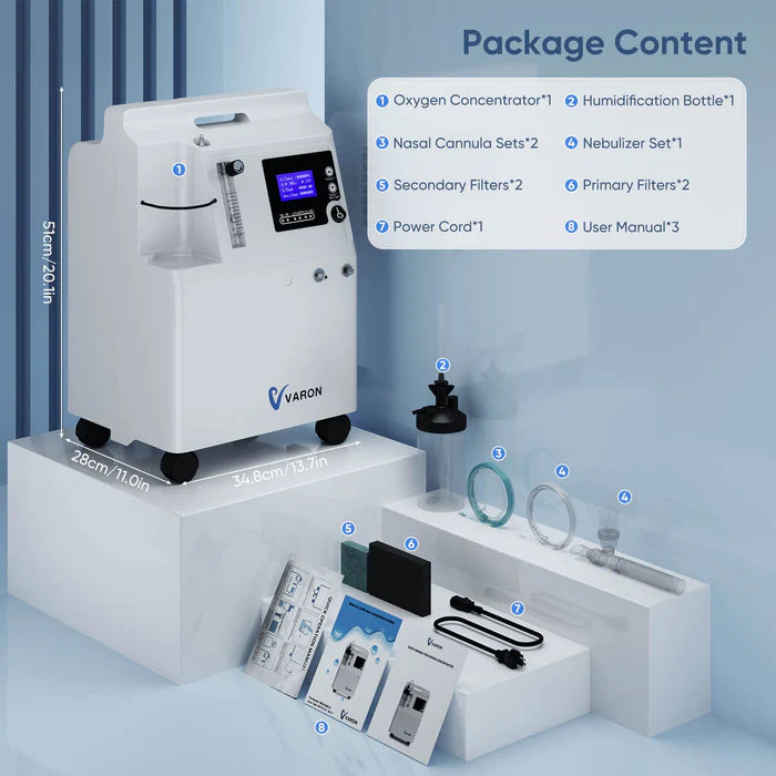 VARON 5L Premium Home Oxygen Concentrator Serene 5 Oxygen Generator FDA-Approved