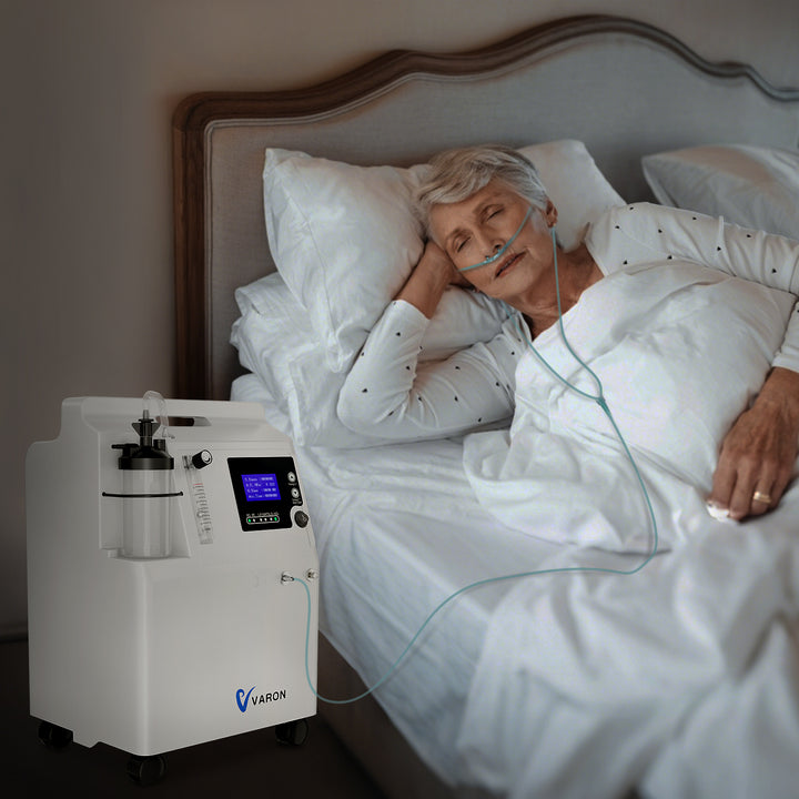 VARON Serene 5 provides quiet, stable oxygen therapy, perfect for elderly users needing restful sleep and reliable overnight support at home.