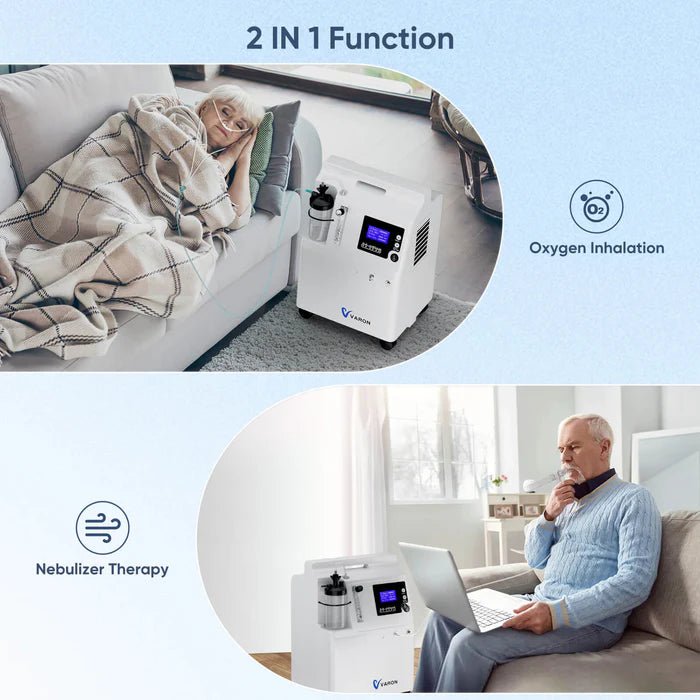  VARON Serene 5 1-7L home oxygen concentrator, Dual use for oxygen therapy