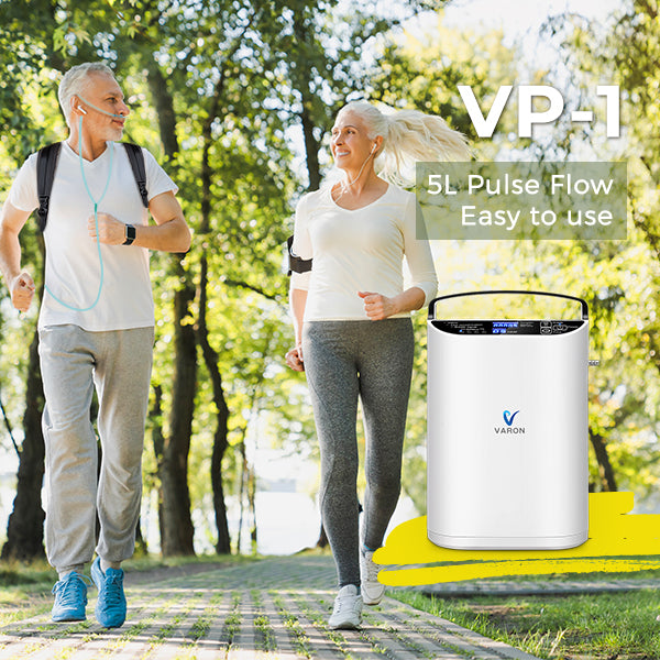 VARON VP-1 Pulse Portable Oxygen Concentrator | 24H Operation, CE-Approved