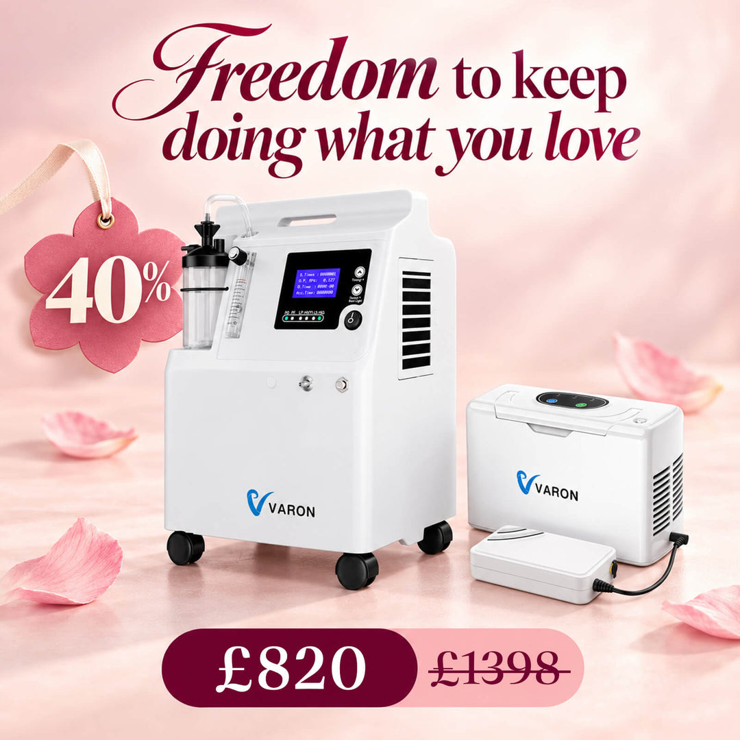 VARON Serene 5L Home Oxygen Concentrator + VL-2 Portable Oxygen Concentrator