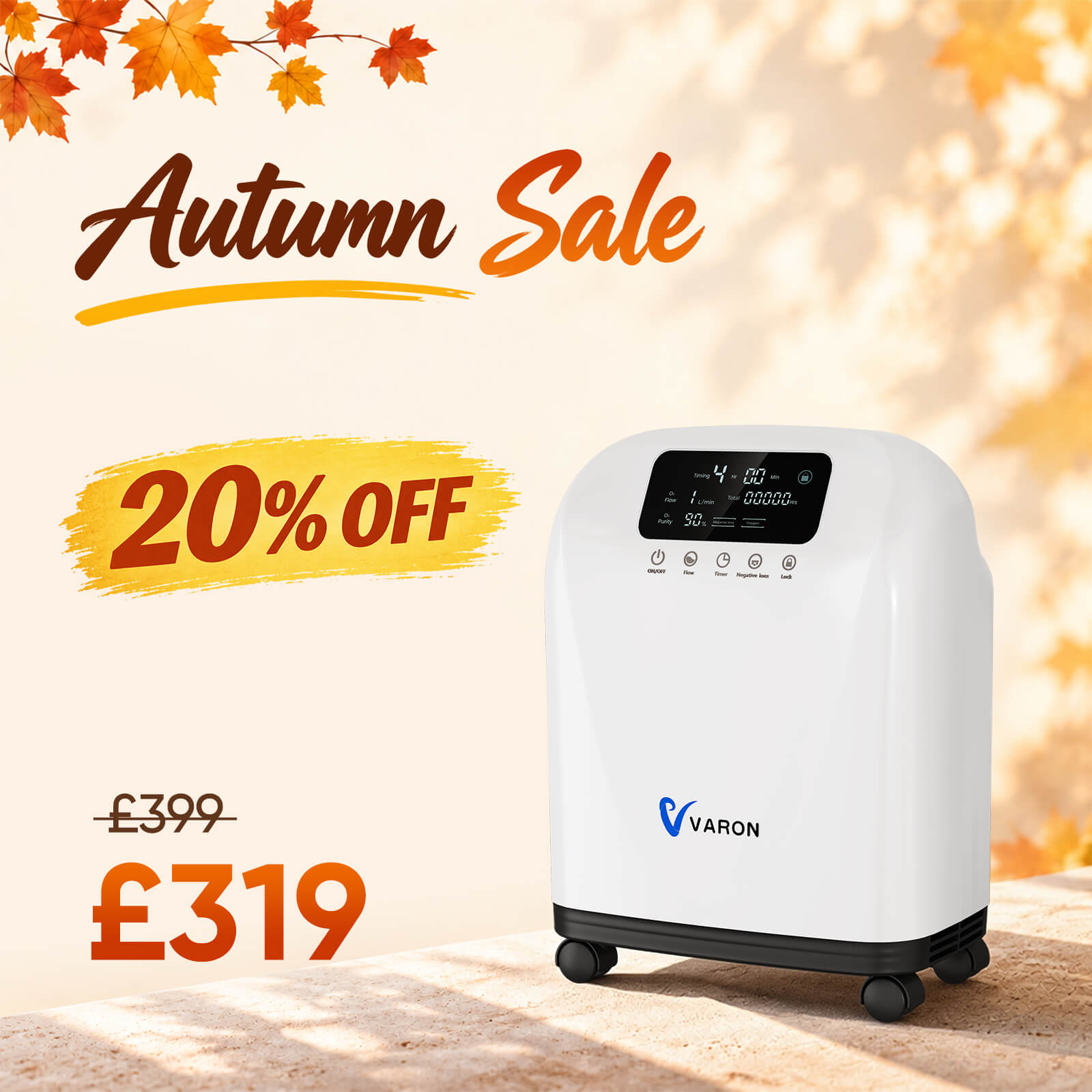 VARON VH-4 | Continuous Flow Home Oxygen Concentrator (1-9 settings)