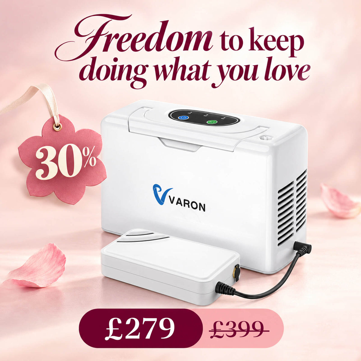 VARON VL-2 3L Light Continuous Portable Oxygen Concentrator