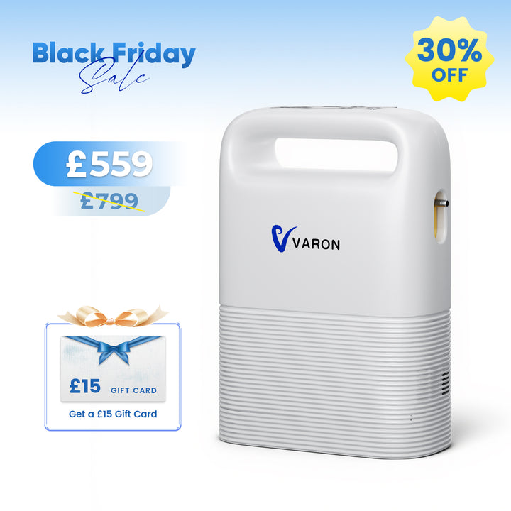 VARON VP-2 Pulse Portable Oxygen Concentrator | 24H Continuous Use, Long Battery Life, Lightweight & Travel-Friendly