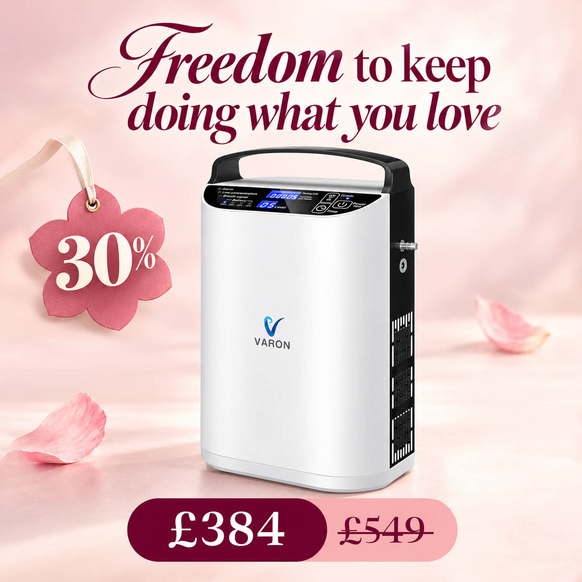 VARON VP-1 Pulse Portable Oxygen Concentrator | 24H Operation