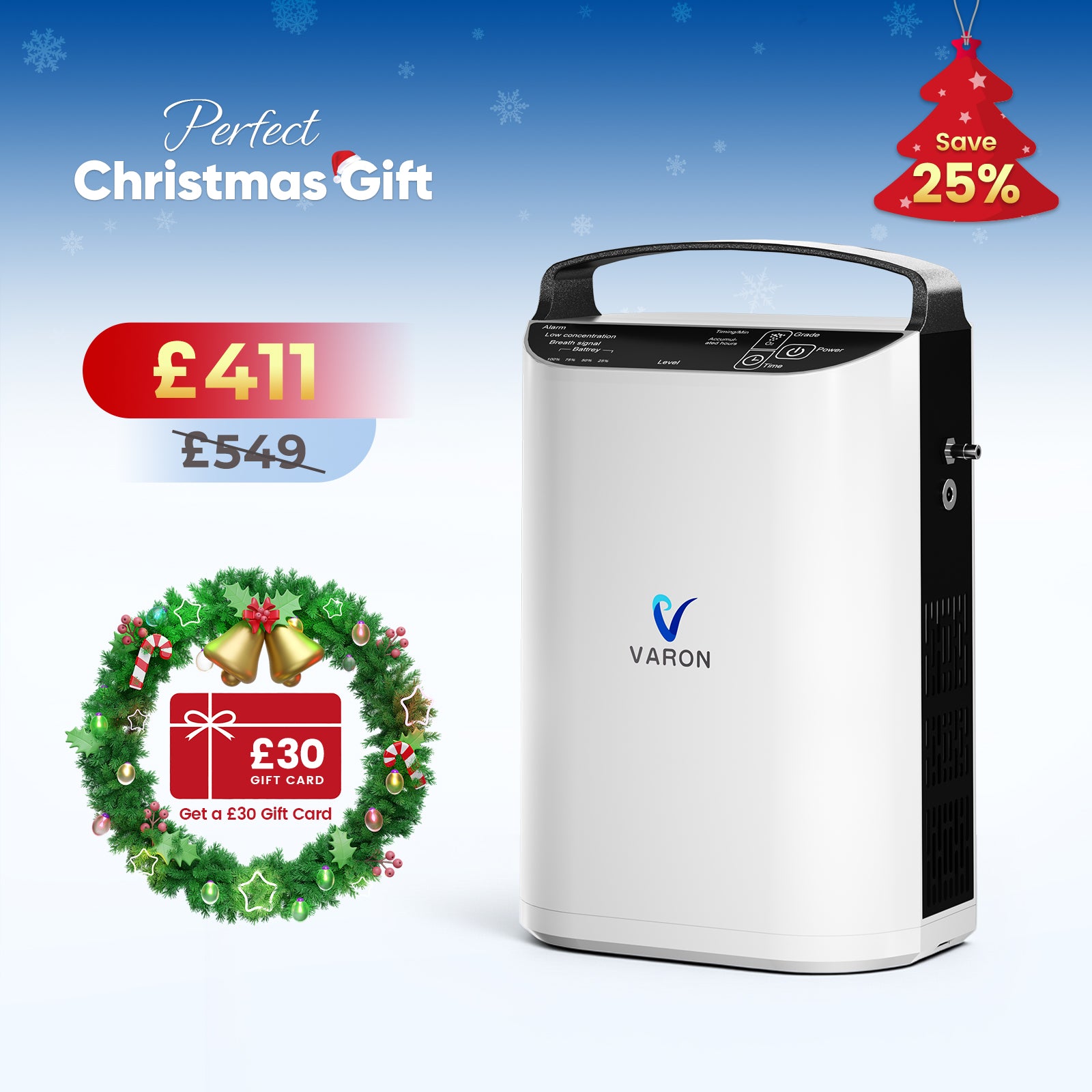 VARON VP-1 Pulse Portable Oxygen Concentrator | 24H Operation