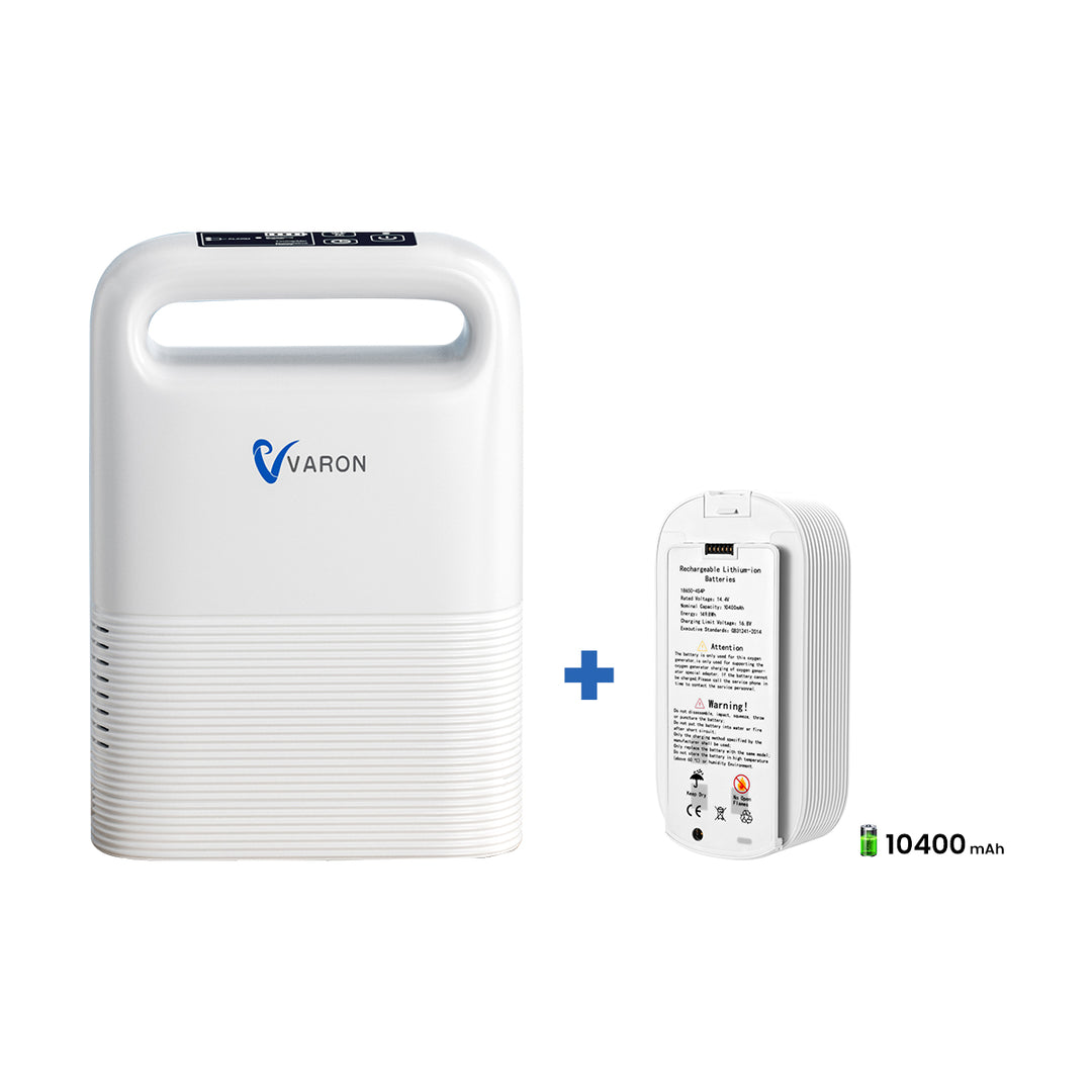 VARON VP-2 Pulse Portable Oxygen Concentrator | 24H Continuous Use, Long Battery Life, Lightweight & Travel-Friendly