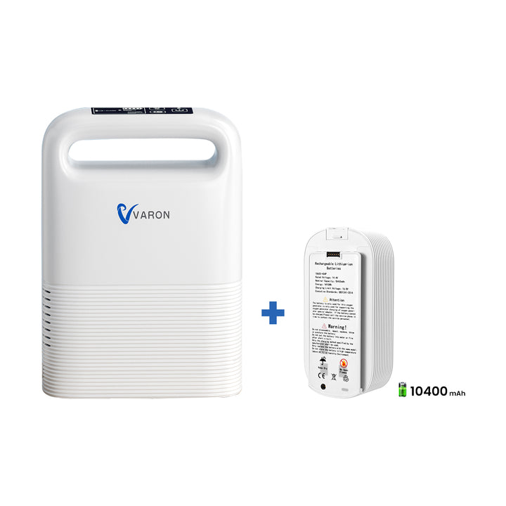 VARON VP-2 Pulse Portable Oxygen Concentrator | 24H Continuous Use, Long Battery Life, Lightweight & Travel-Friendly