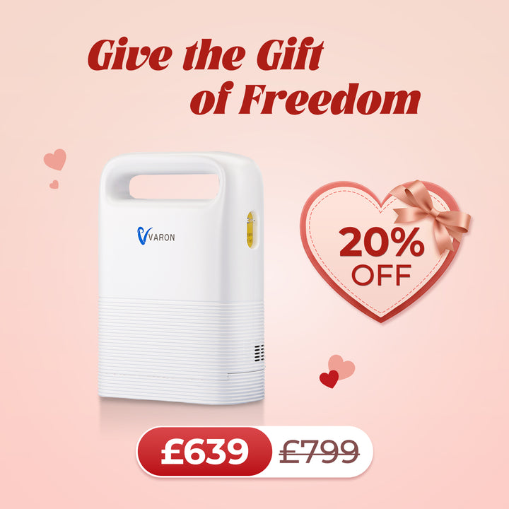 VARON VP-2 Pulse Portable Oxygen Concentrator | 24H Continuous Use, Long Battery Life, Lightweight & Travel-Friendly