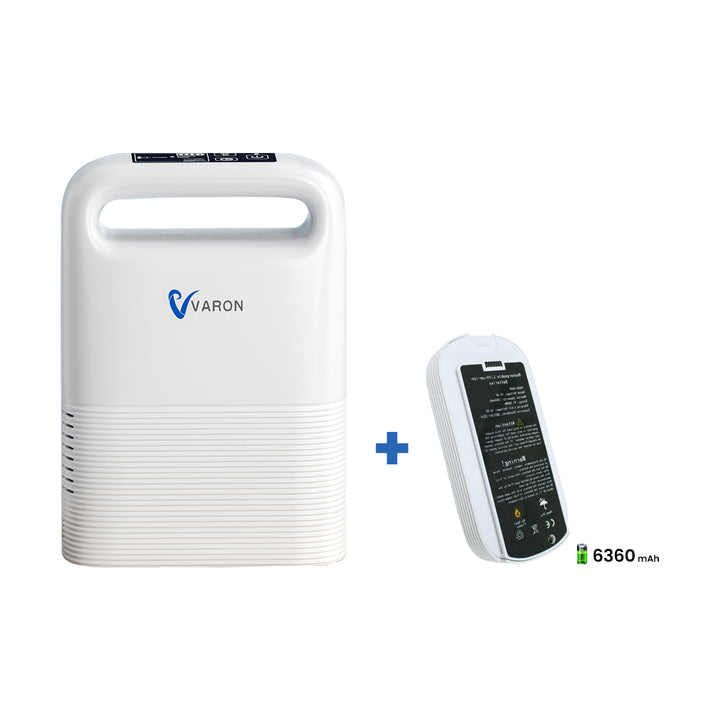 VARON VP-2 Pulse Portable Oxygen Concentrator | 24H Continuous Use, Long Battery Life, Lightweight & Travel-Friendly