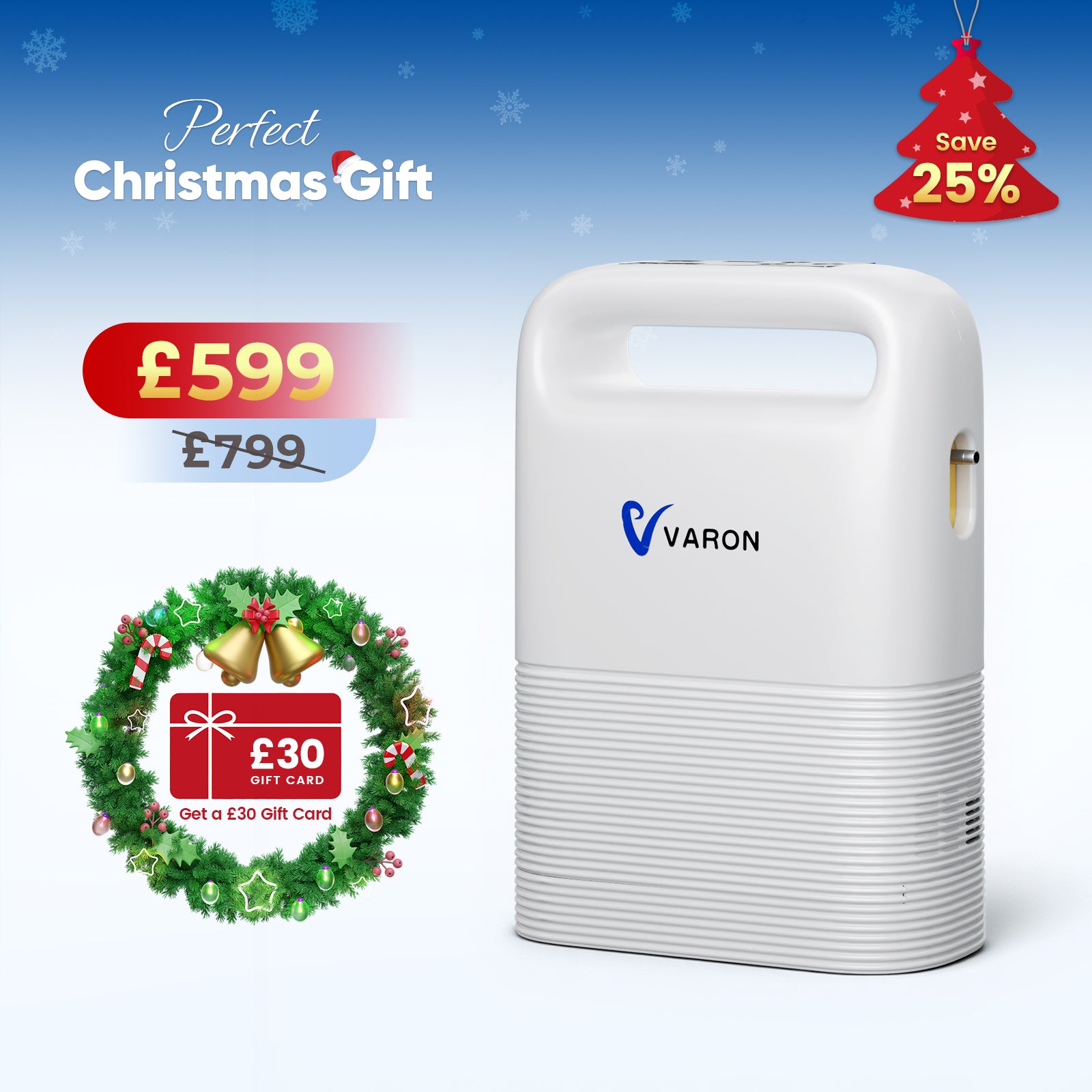 VARON VP-2 Pulse Portable Oxygen Concentrator | 24H Continuous Use, Long Battery Life, Lightweight & Travel-Friendly