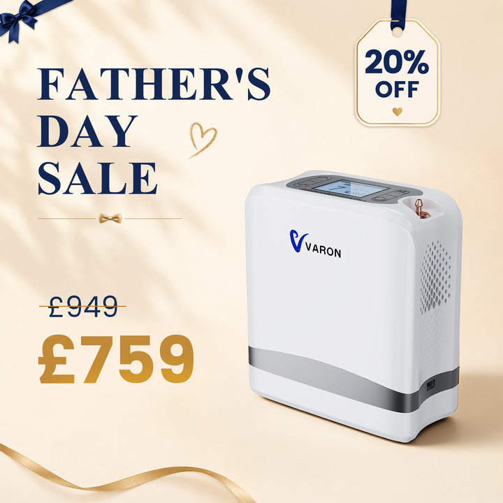VARON VP-8 Lite | 4.4 lbs Lightweight Pulse Flow Oxygen Concentrator (1-7 settings)