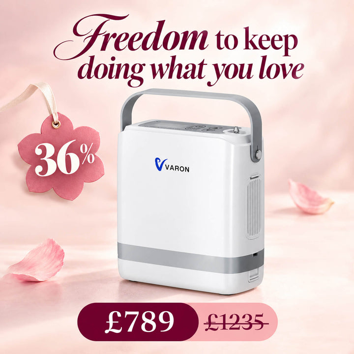 New VARON VP-8G | Pulse Flow Portable Oxygen Concentrator 1-8 settings