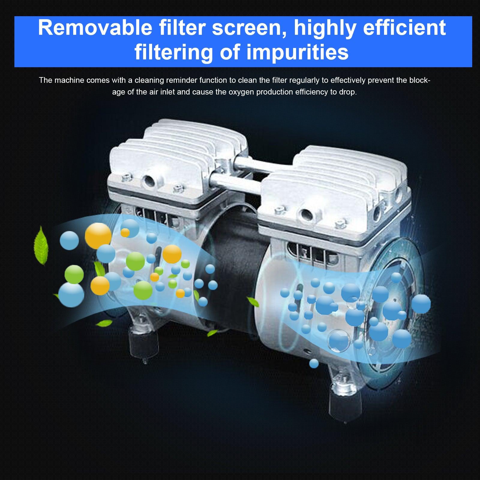 VARON 3L/min VL-1 light oxygen concentrator with removable filter screen and smart cleaning reminder for efficient impurity filtration and steady oxygen output.