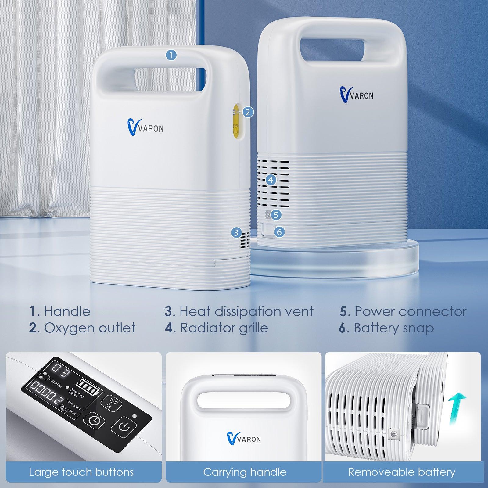 The details about VARON 5L Pulse Flow Portable Oxygen Concentrator VP-2 